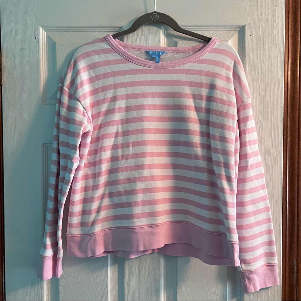 Nwot Draper James pink and white striped sweatshirt
